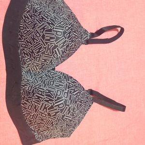 Pink 40DD wireless black and white bra